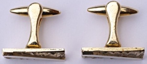 Vintage Pale Gold Plated Textured and Shiny Cufflinks